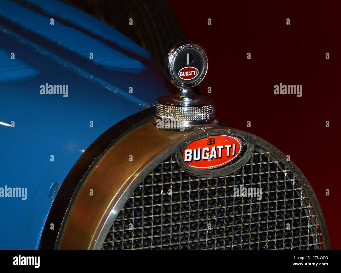 Ein Bugatti, ausgestellt in Cite l ' Automobile Mulhouse (Stadt der Autos), Frankreich Stockfoto