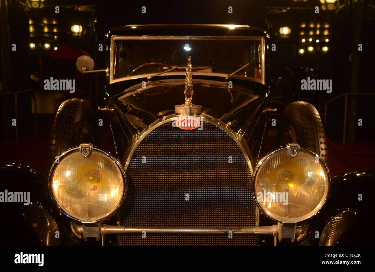 Ein Bugatti, ausgestellt in Cite l ' Automobile Mulhouse (Stadt der Autos), Frankreich Stockfoto