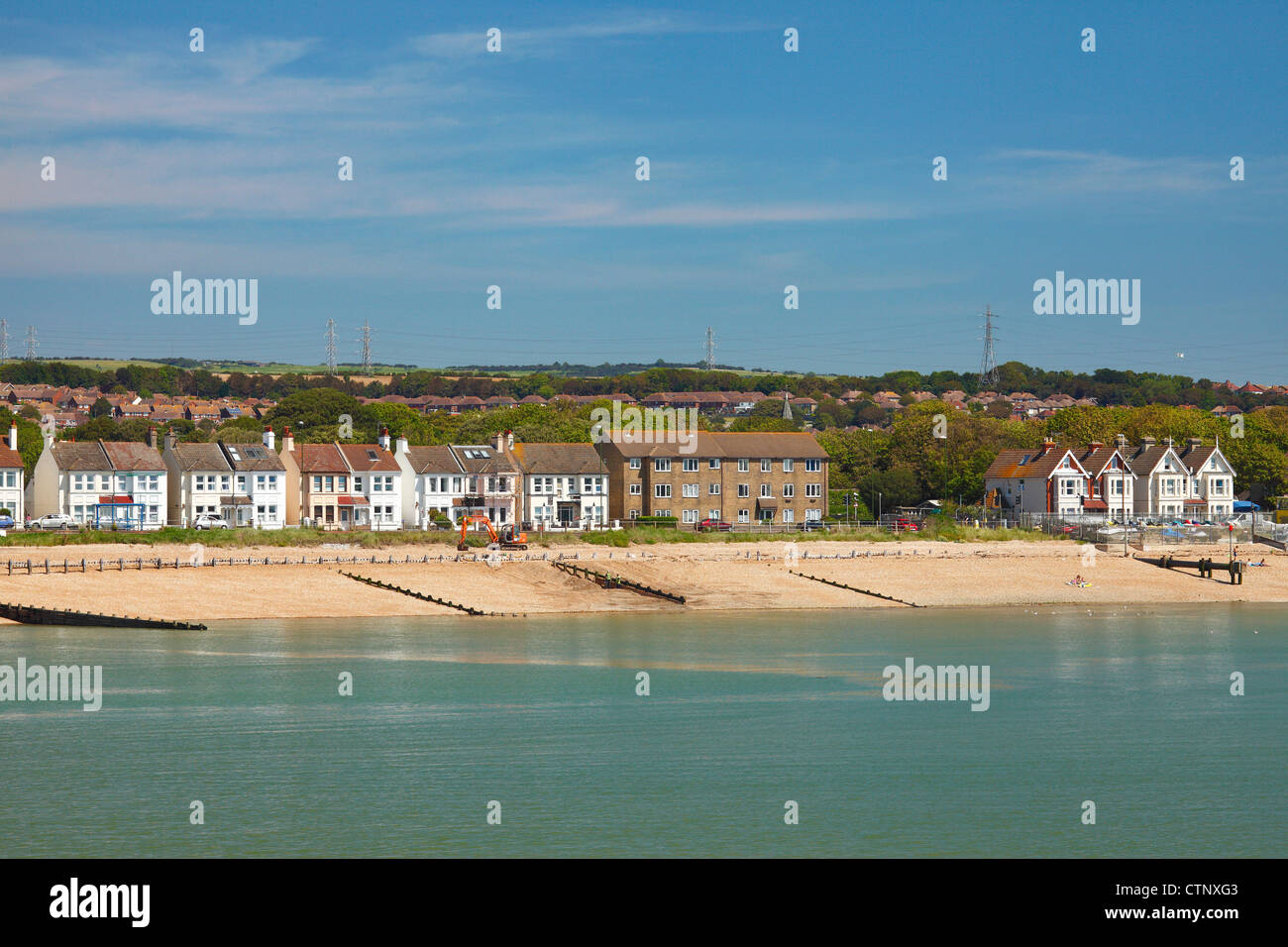 Anwesen direkt am Meer, Southwick, Shoreham auf dem Seeweg. Stockfoto