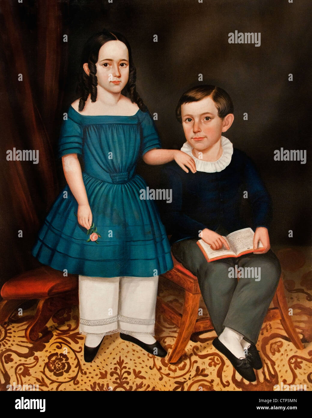 John und Louisa Stock 1845 Joseph Whiting Lager (1815 – 1855) amerikanische Vereinigte Staaten von Amerika Stockfoto
