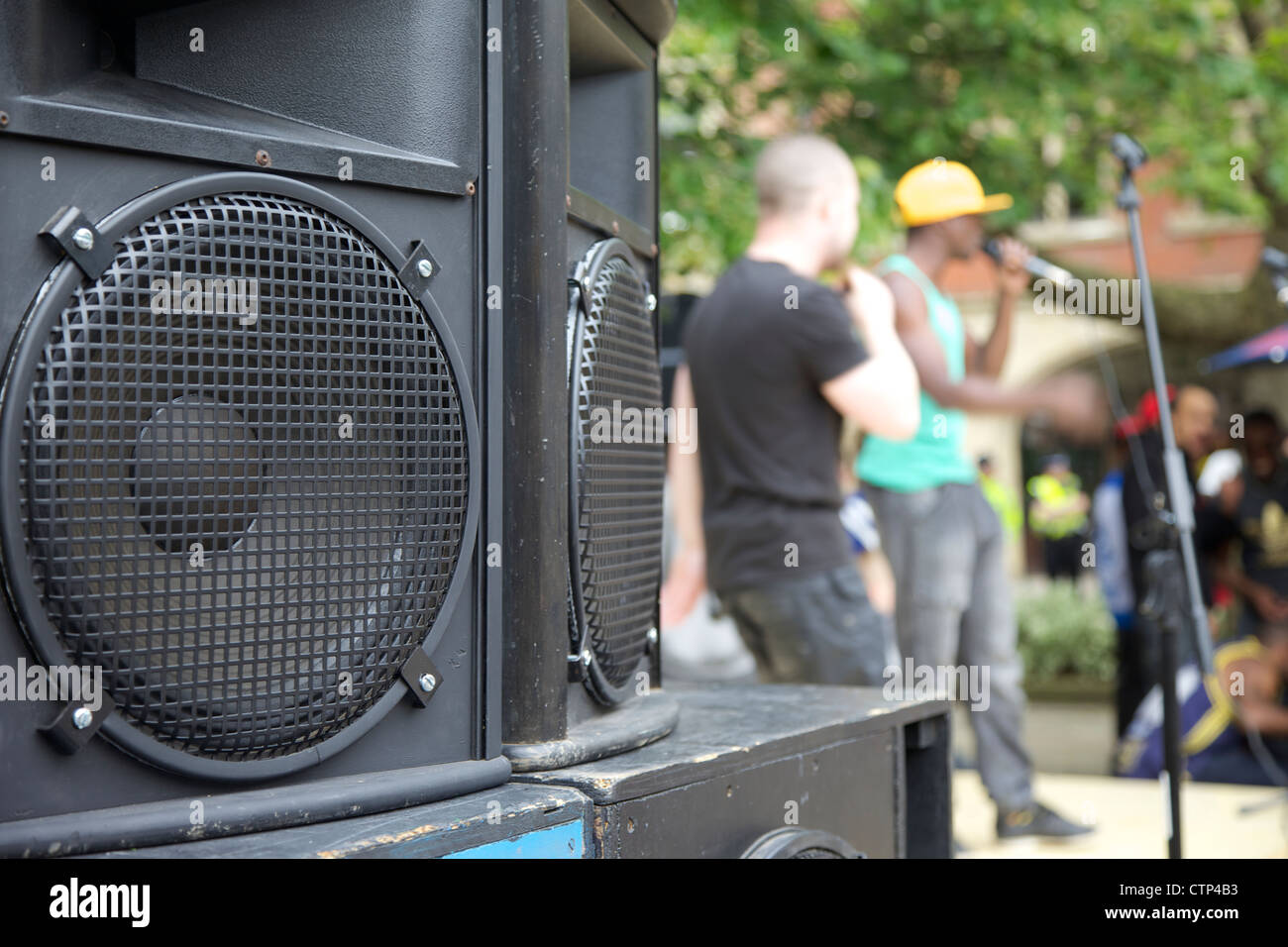 Rapper auf einem Musikfestival Stockfoto