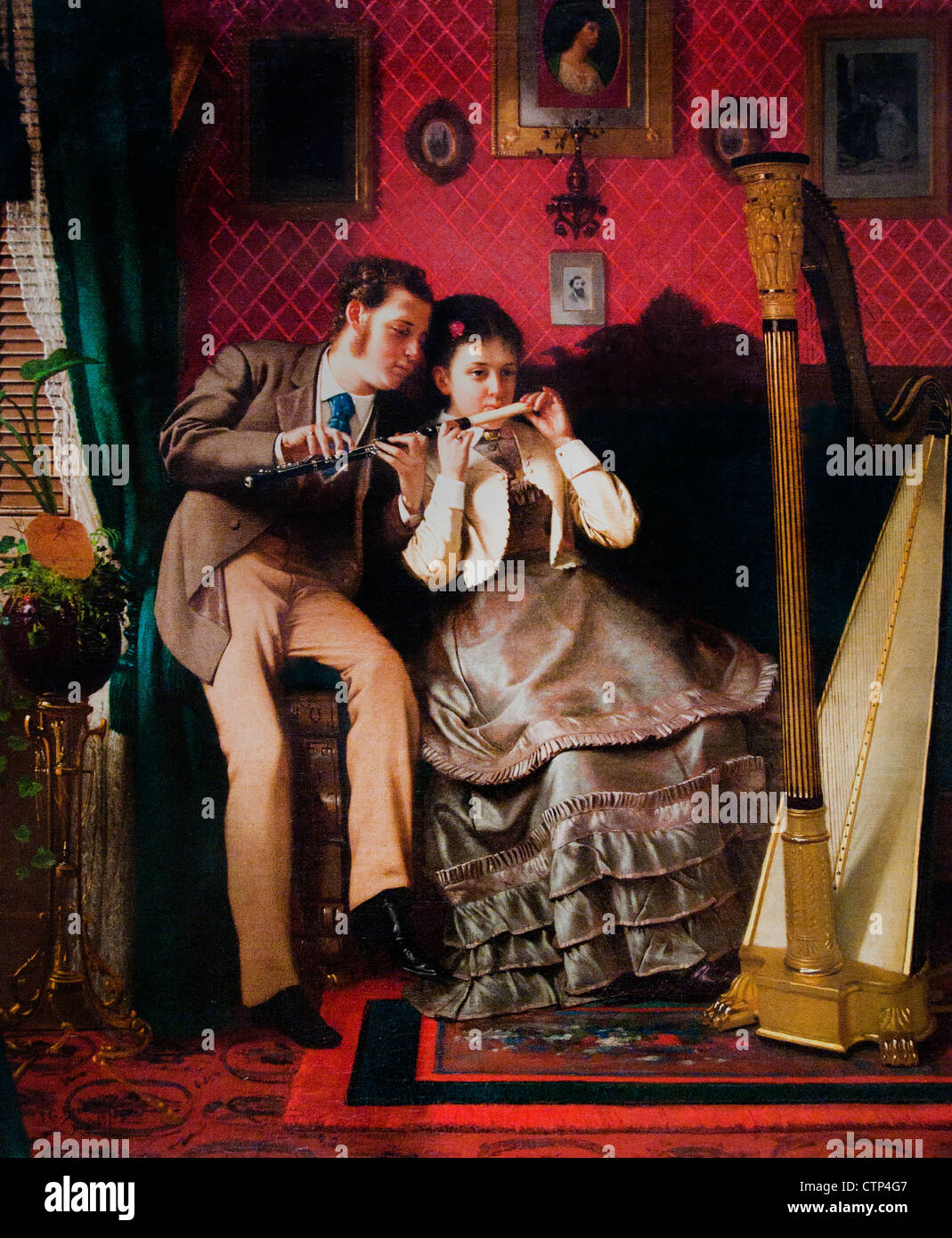 Der Musik Lektion 1870 John George Brown Amerikaner Vereinigte Staaten von Amerika Stockfoto