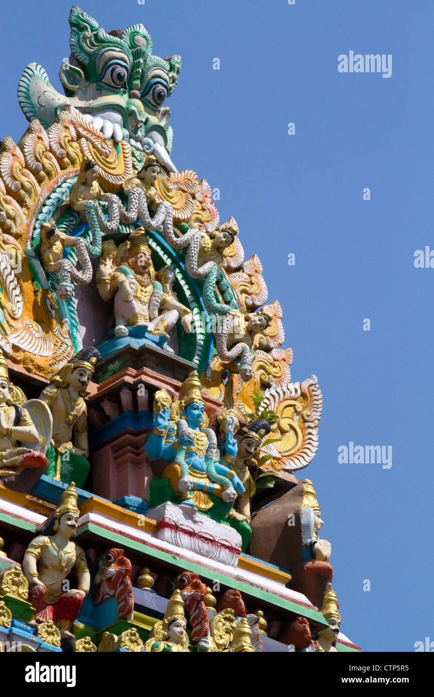 Hindu-Tempel in Yangon (Rangoon), Myanmar (Burma). Stockfoto