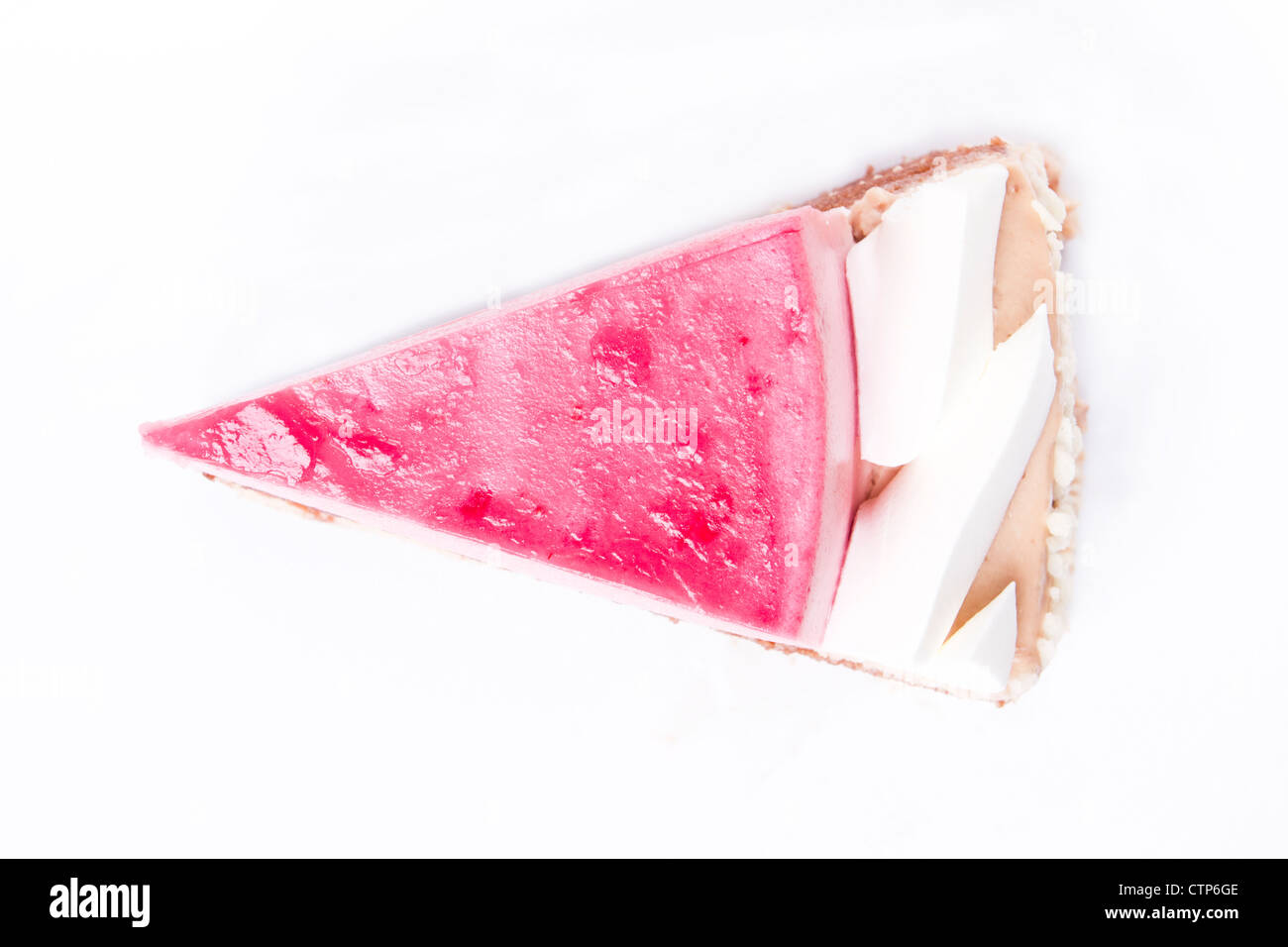 Ein Stück Kuchen mit Cranberry-mousse Stockfoto