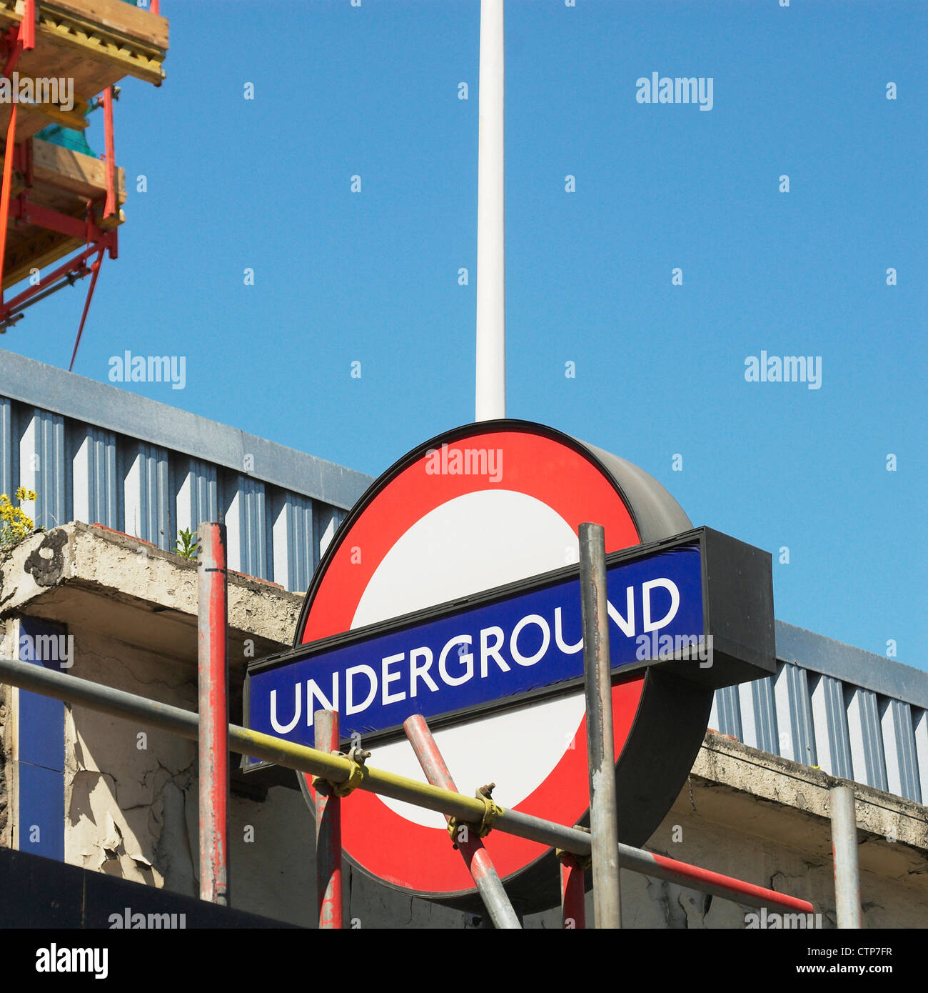 Die Bauarbeiten zur Aldgate East u-Bahn-Station, London, UK zu ändern. Stockfoto