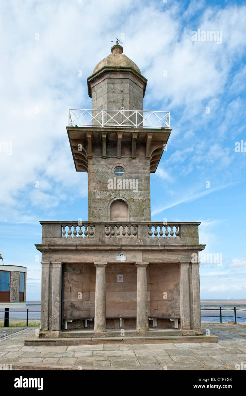 Der untere Leuchtturm, Fleetwood. Designed by Decimus Burton und öffnen im Jahre 1840, ist es aus weißem Sandstein gebaut Stockfoto