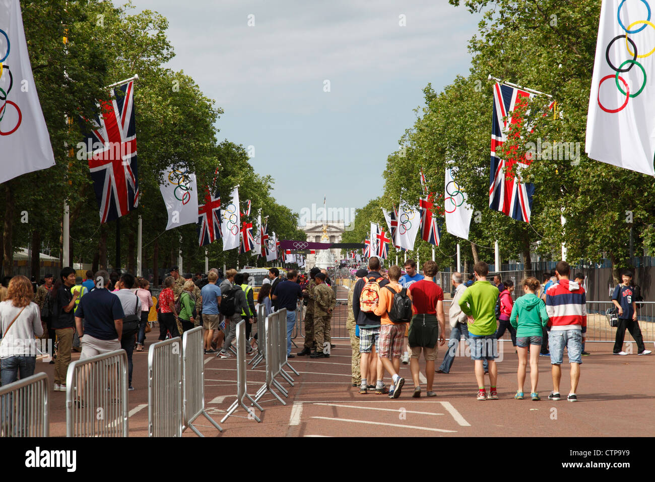 Olympische Spiele London 2012 Austragungsort der Herren Radsport Straßenrennen auf The Mall, London, England, U.K Stockfoto