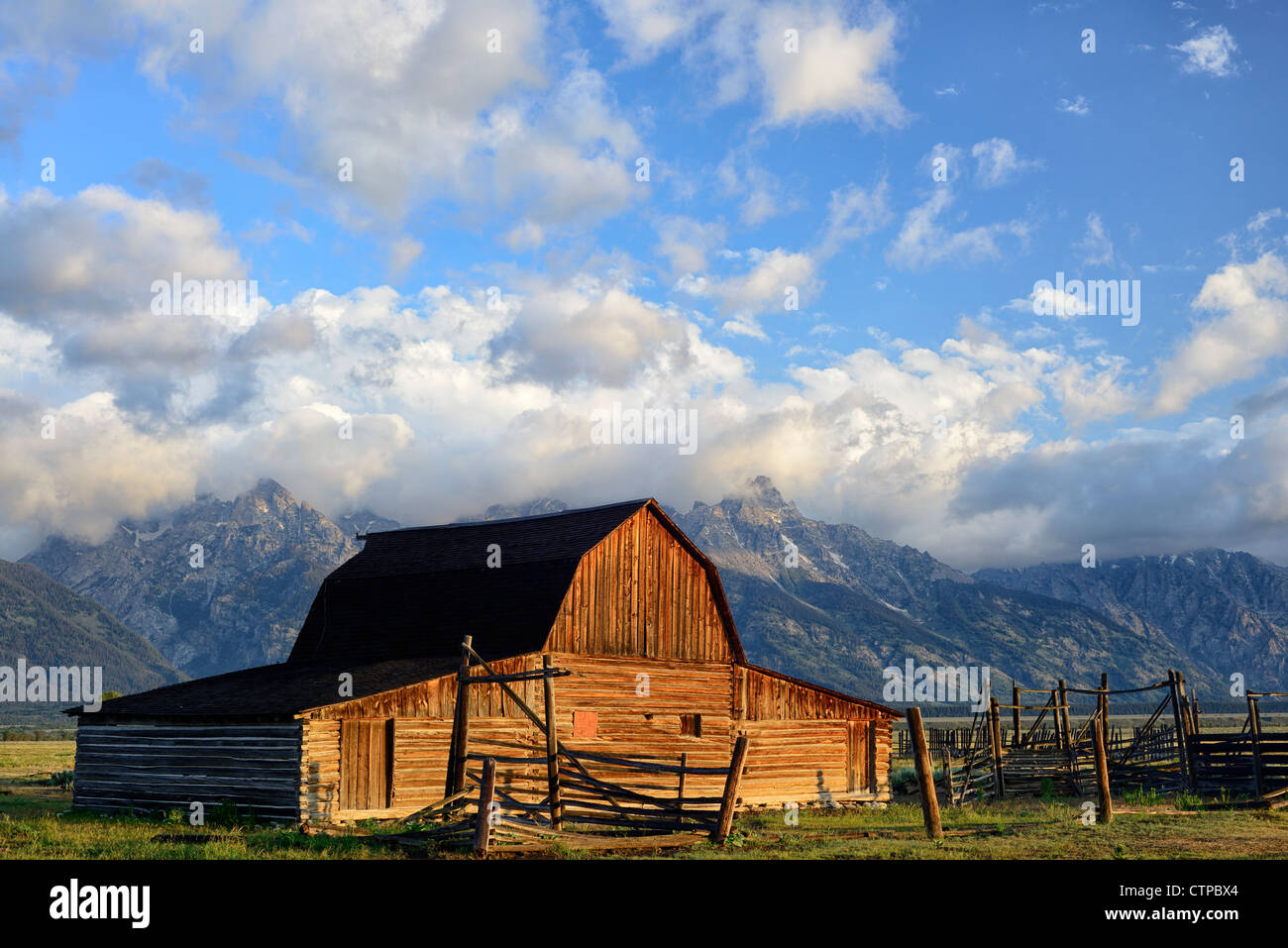 Norden Mormone Zeile Scheunen, Grand-Teton-Nationalpark, Wyoming, USA Stockfoto