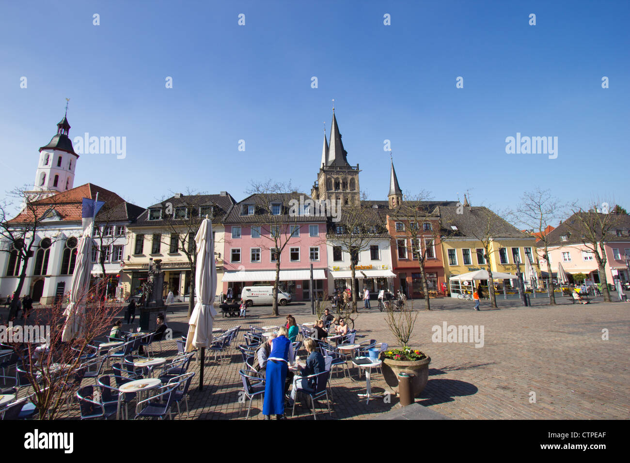 Platz in der historischen Stadt Xanten, Deutschland Stockfoto
