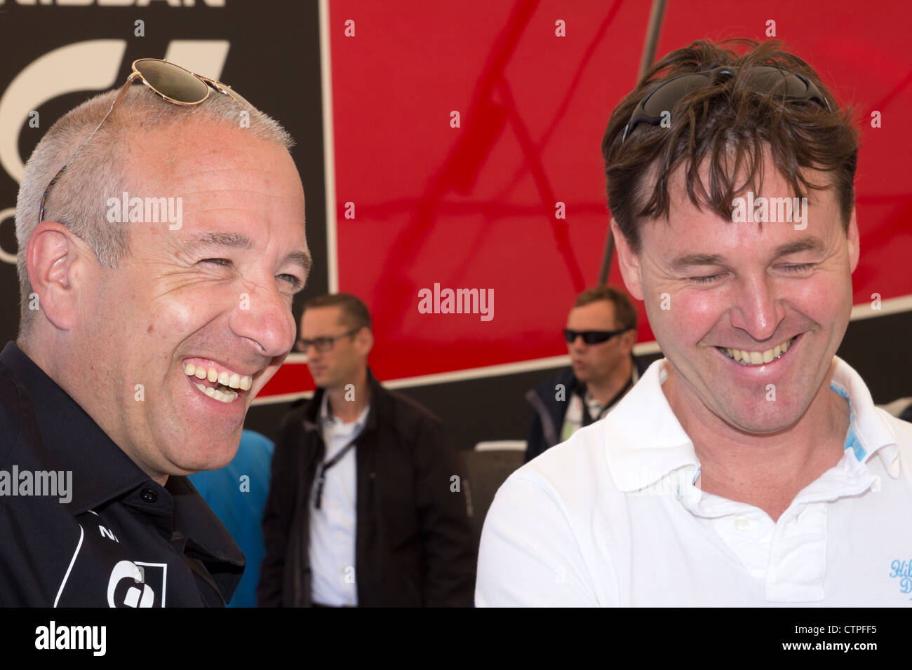 Niederländischen Rennfahrer Tom Romeo Coronel (links) beim Zandvoort GP Formel-3-Rennen Stockfoto
