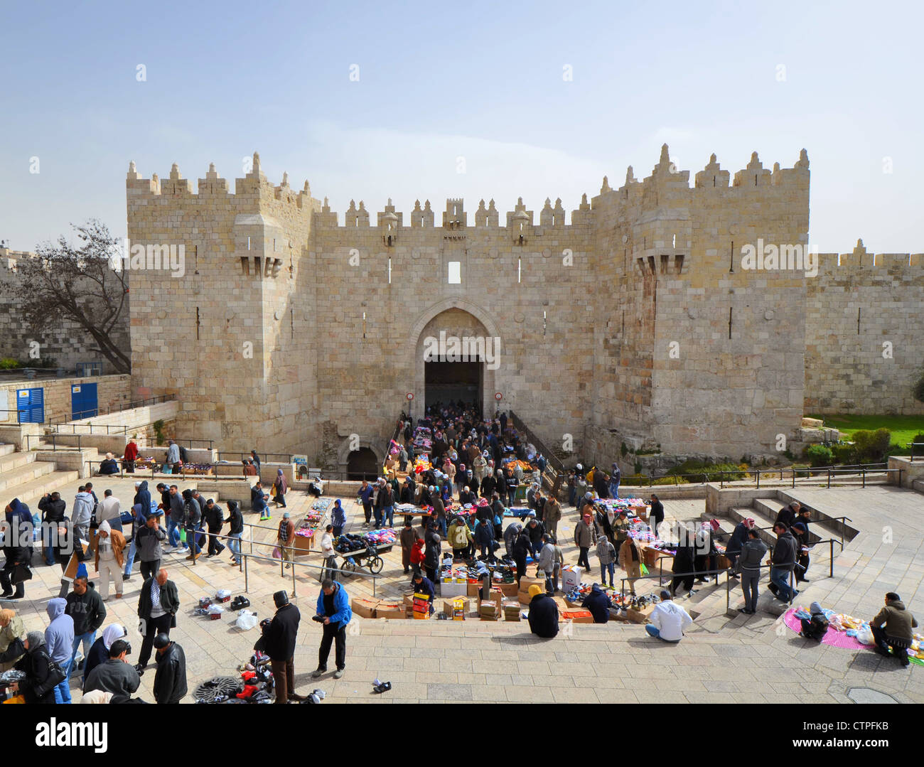 Jerusalem, Israel an Demascus Tor. Stockfoto