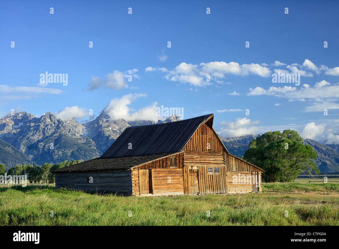 Süden Mormone Zeile Scheunen, Grand-Teton-Nationalpark, Wyoming, USA Stockfoto