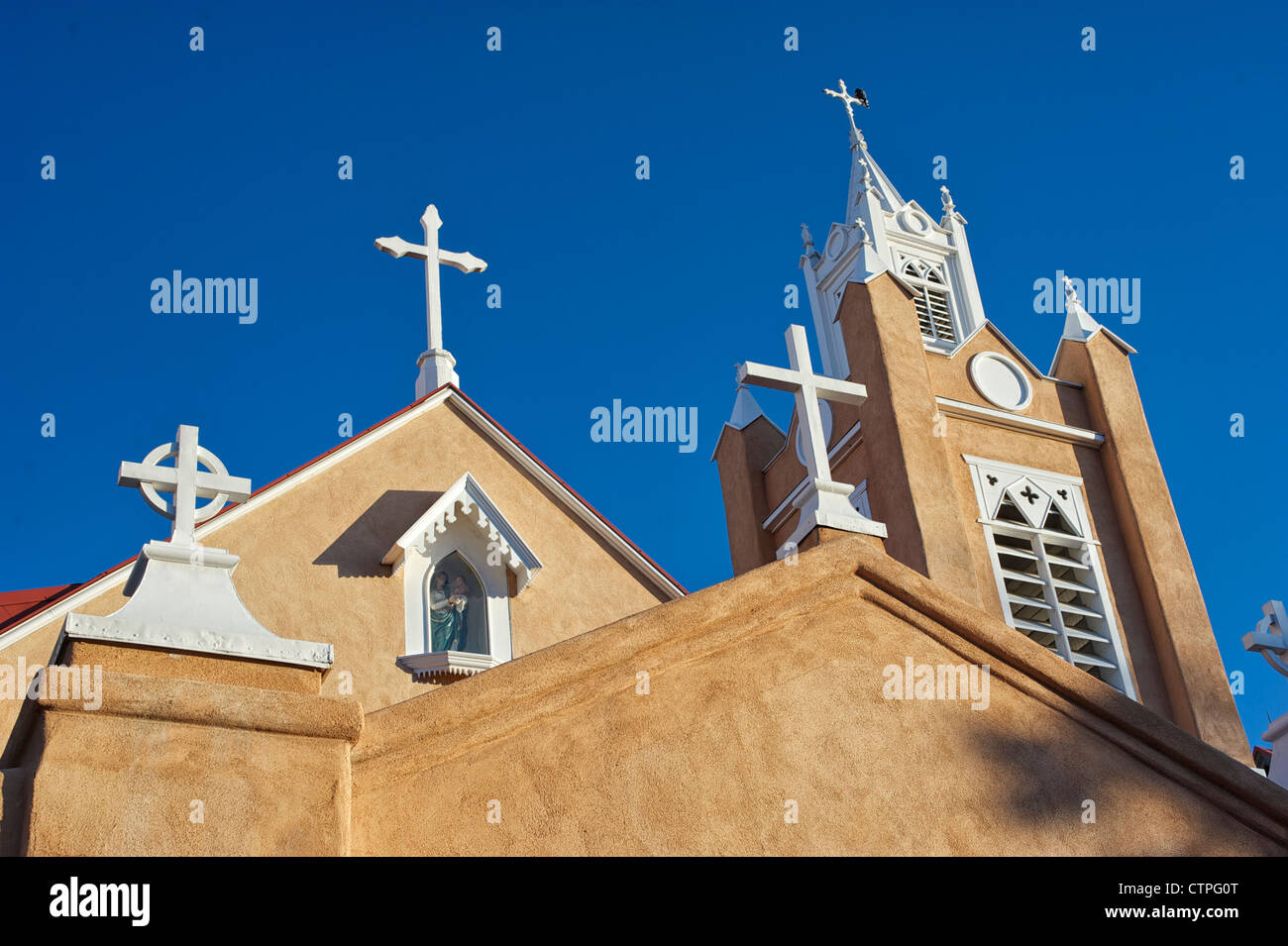 Historische Mission der katholischen Kirche in Albuquerque, New Mexico Stockfoto