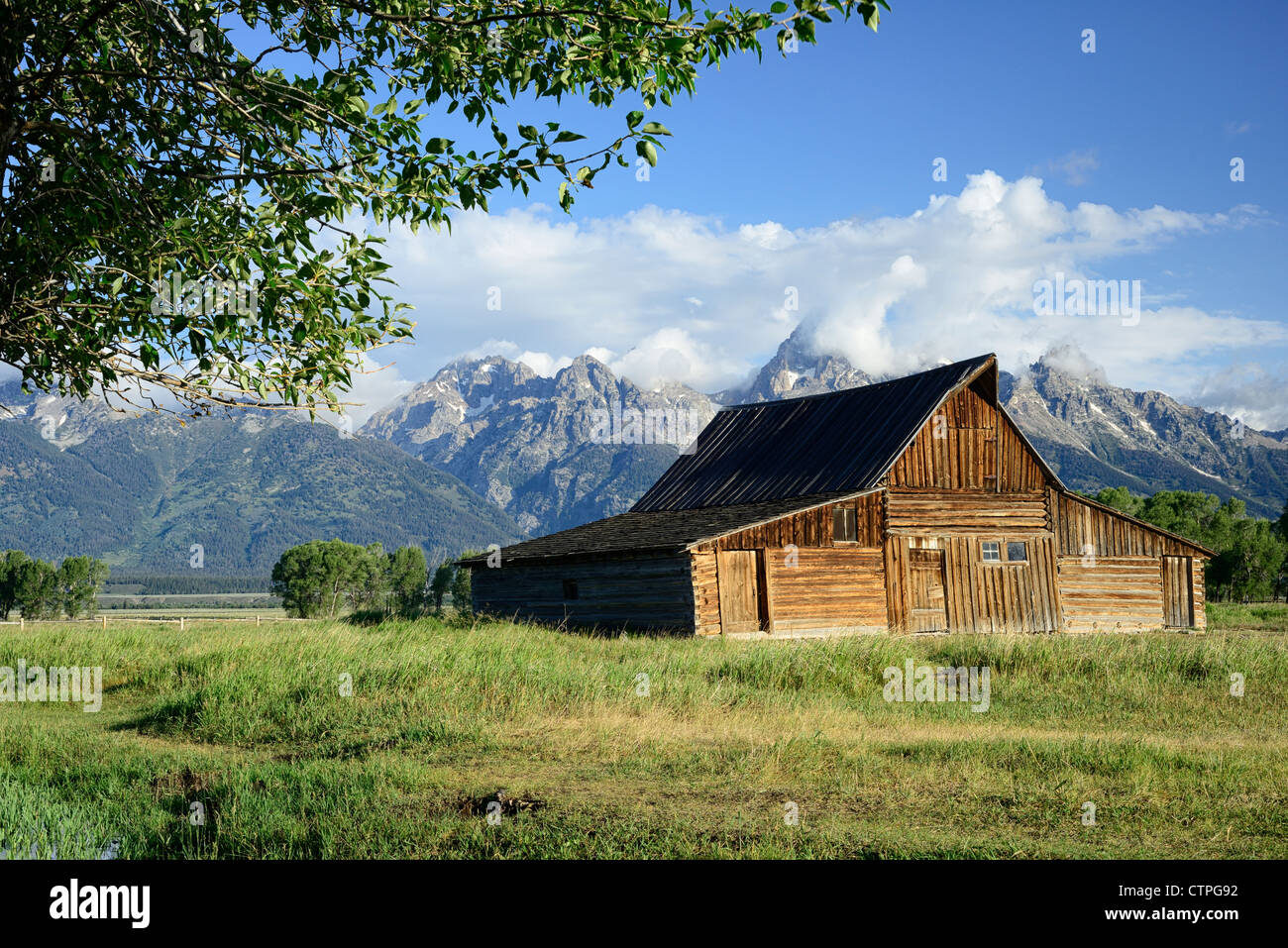 Süden Mormone Zeile Scheunen, Grand-Teton-Nationalpark, Wyoming, USA Stockfoto