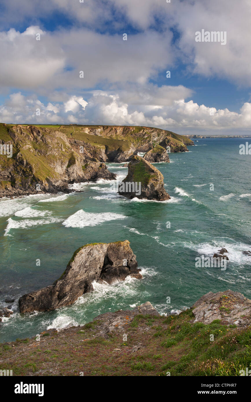 Norden Cornish Küste bei Bedruthan Steps in der Nähe von Newquay Stockfoto
