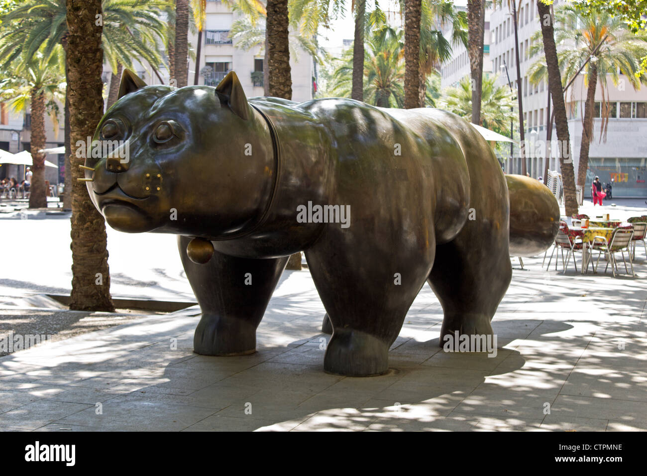 El Gat del Raval (das Raval Cat) von Fernando Botero Stockfoto