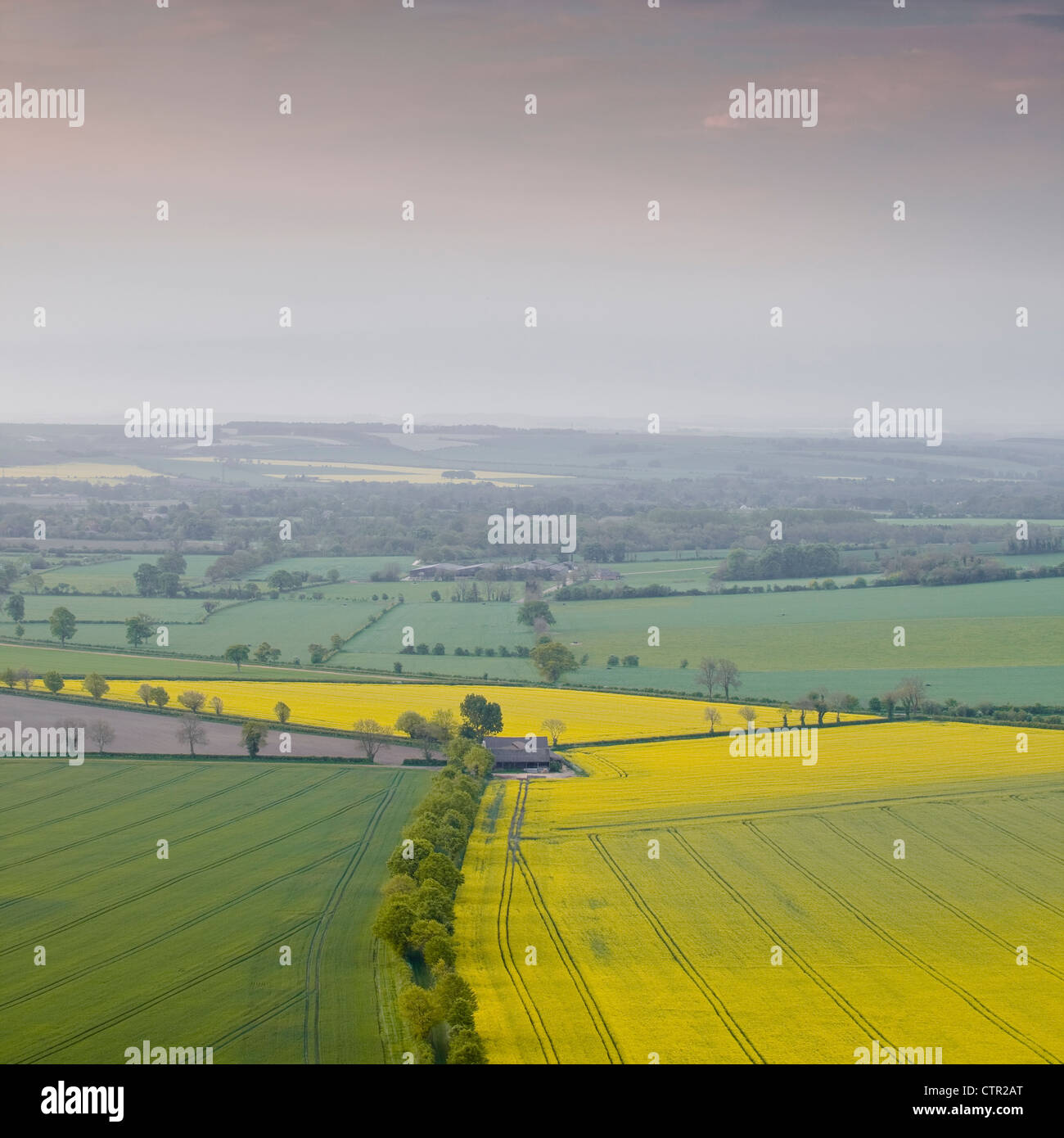 Mit Blick auf das Vale of Pewsey in Wiltshire, England. Stockfoto