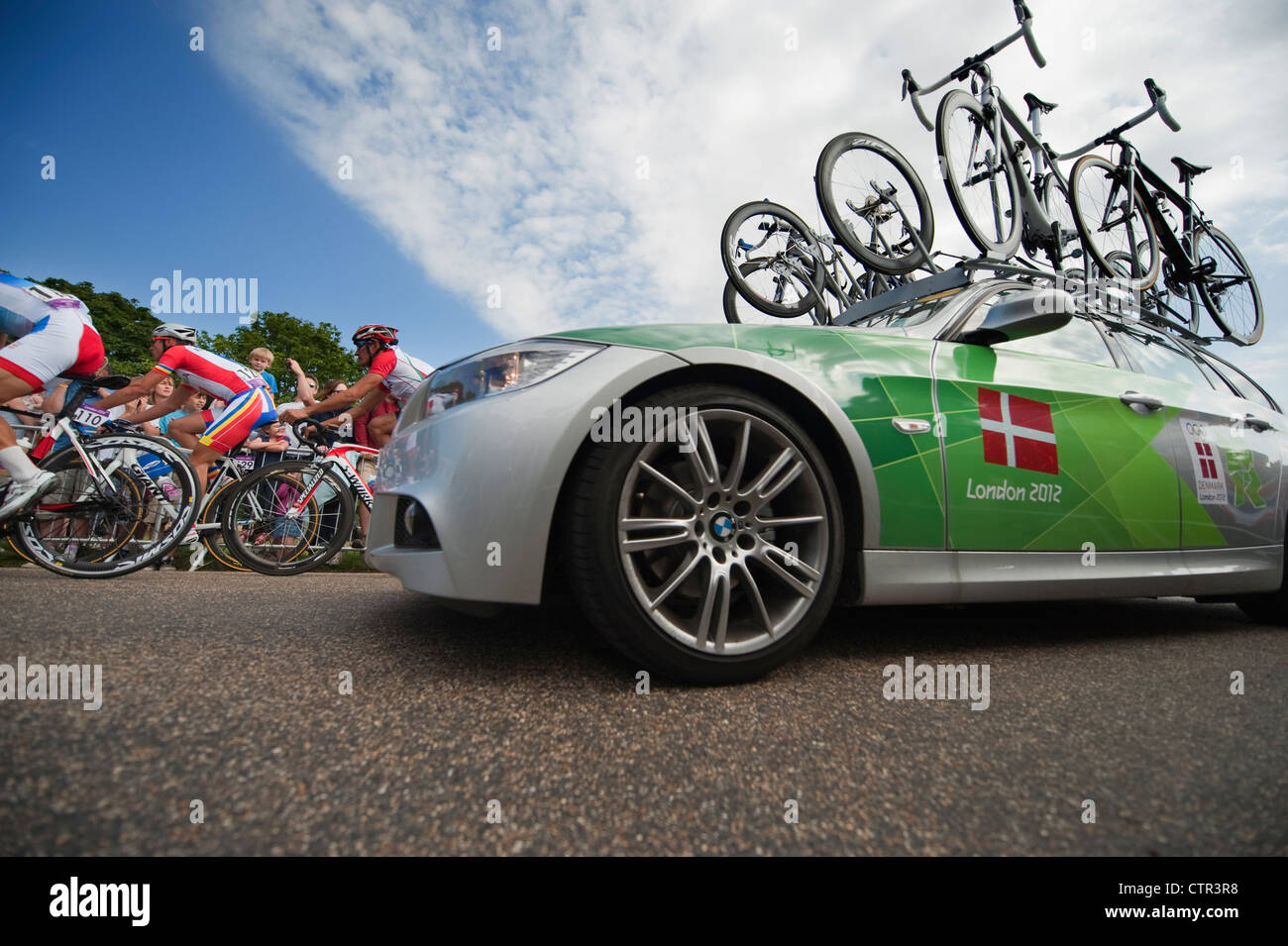 London 2012 Olympische Spiele, Radfahren; Mens Road Race ausgehende in Richmond Park 28.7.12 Stockfoto