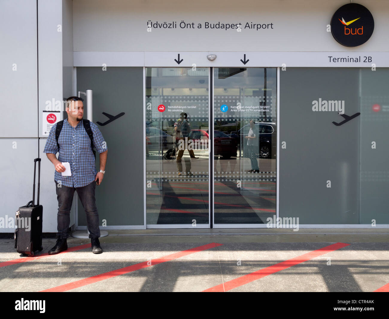 Budapest Ferenc Liszt international Flughafen terminal 2 b Eingang, Ungarn, Osteuropa Stockfoto