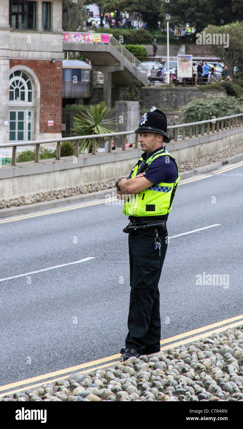 Polizist stand auf Aufgabe, Dorset, England, Großbritannien Stockfoto