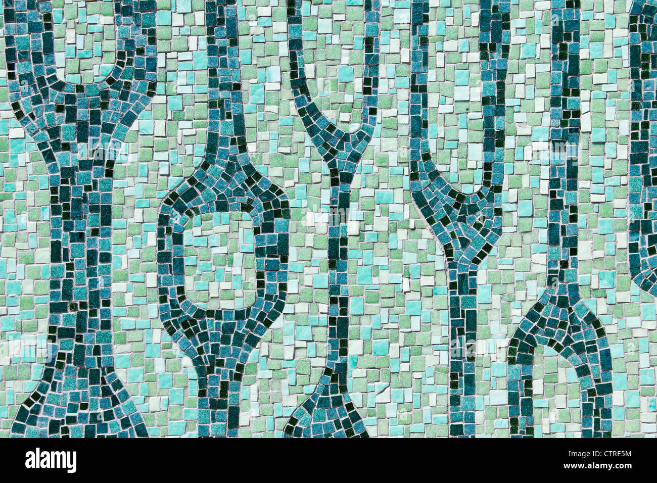 Mosaik am Miami River Walk, die Innenstadt von Miami, Florida, USA Stockfoto