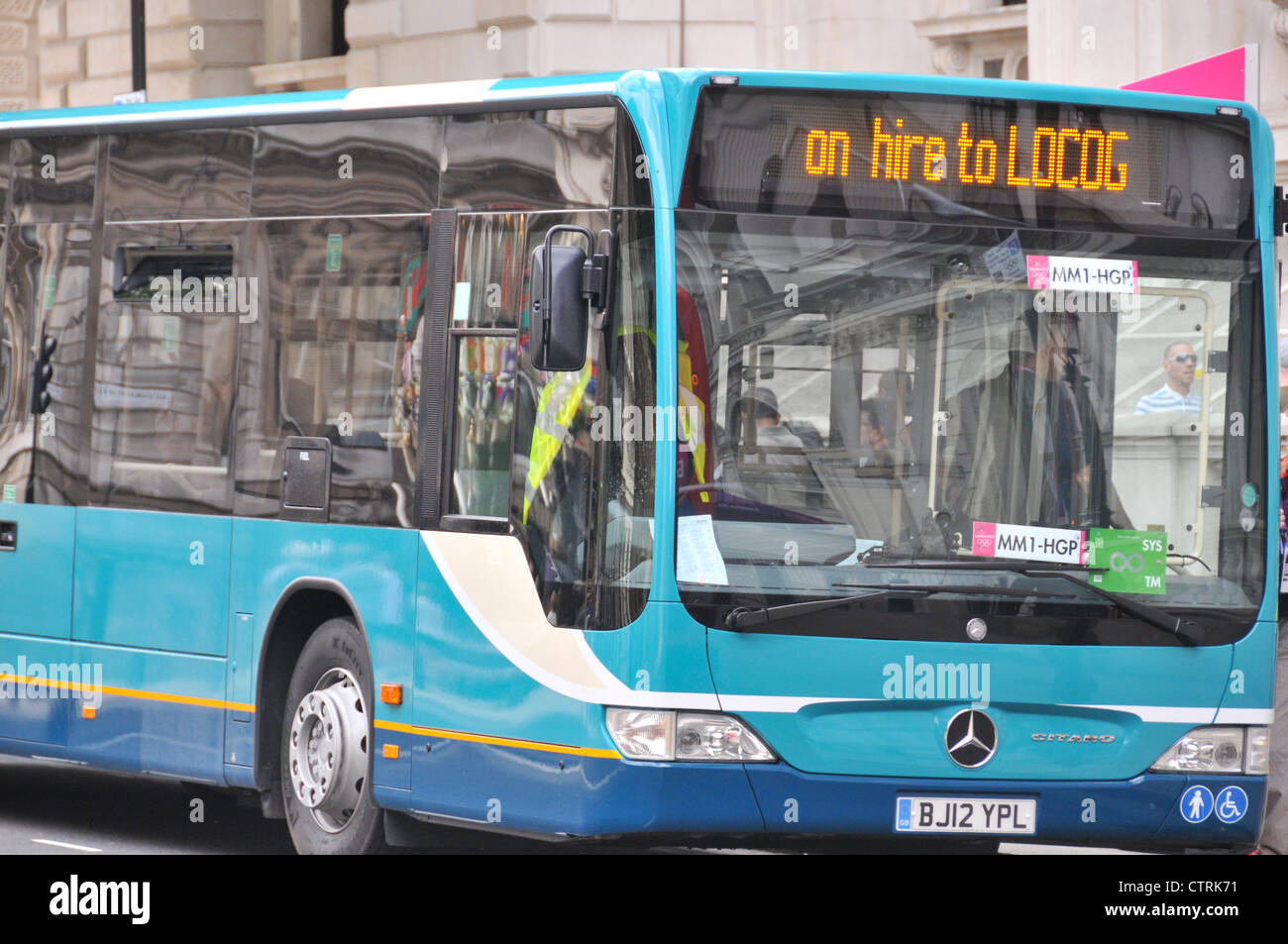 London Olympics 2012 LOCOG mieten offizielle Transport-Busreisen Stockfoto