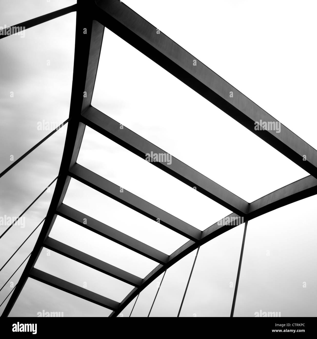 Moderne Architektur, Detail von einer Brücke, Erfurt, Thüringen, Deutschland, Europa Stockfoto