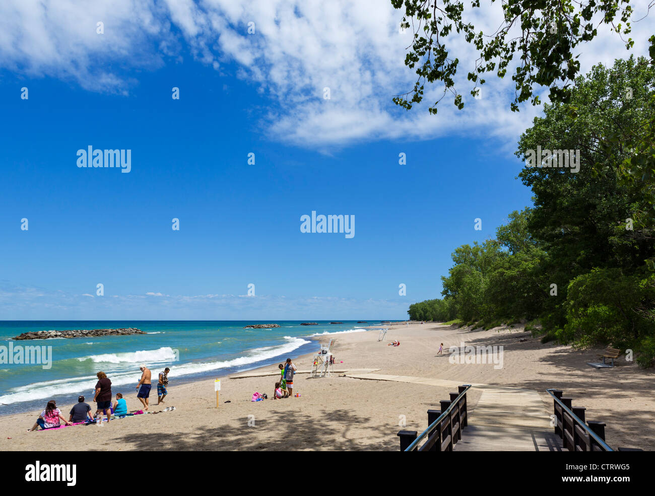 Am Strand Nr. 7 in Presque Isle State Park, Lake Erie, Pennsylvania, USA Stockfoto