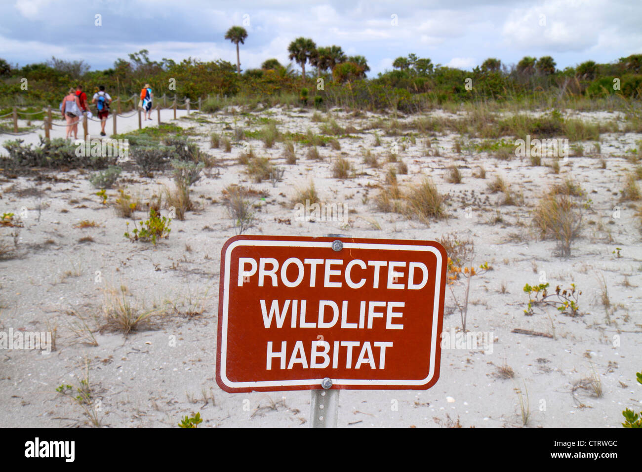 Sanibel Island Florida, Bowman's Beach, Golf von Mexiko Küste, Schild, Logo, geschützter Lebensraum für Wildtiere, Besucher reisen Reise touristischer Tourismus landmar Stockfoto