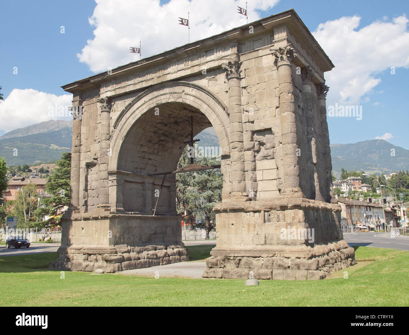 Arco d Augusto (Arch August) in Aosta Italien Stockfoto