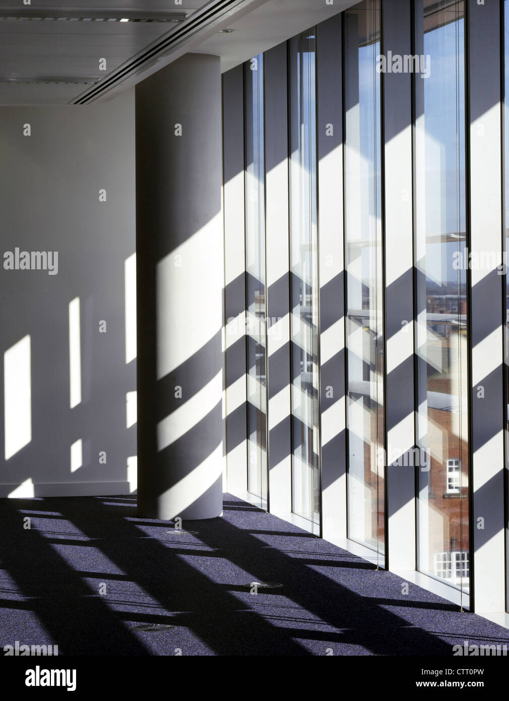 Kapital ein Gebäude, Loxley Haus Detail der Verglasung mit Sonne/Schatten Stockfoto