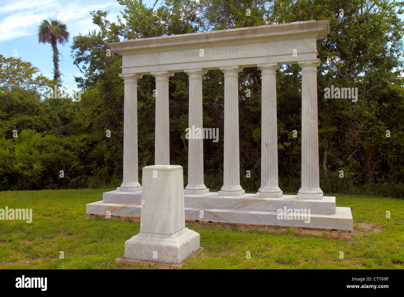 Naples Florida, Tamiami Trail, Collier Seminole State Park, Everglades Trail Nature Site, Barron Collier Memorial, Gründer, Besucher reisen Reise Tour t Stockfoto