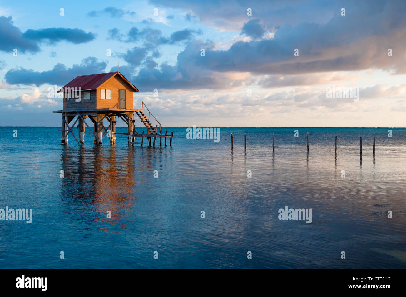 Haus am Meer in Belize Ambergris Caye Stockfoto