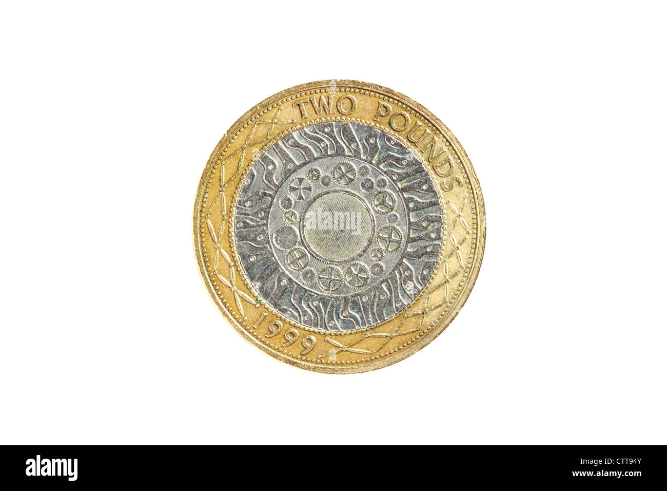 zwei Pfund Münze, britische Währung Stockfoto