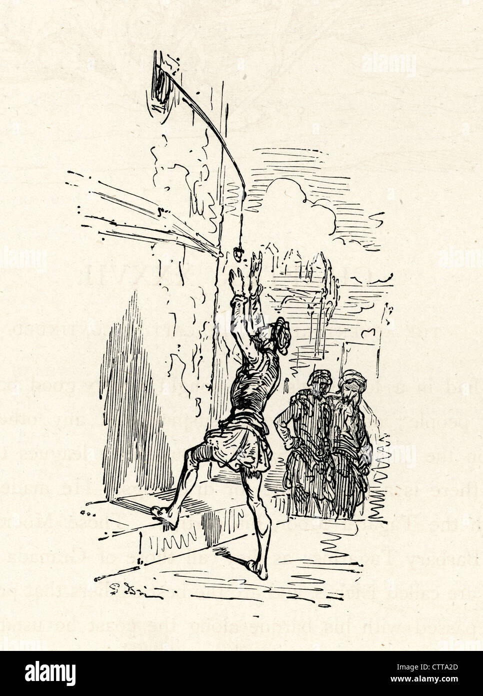 Don Quijote. Illustration von Gustave Dore von Don Quijote. Stockfoto