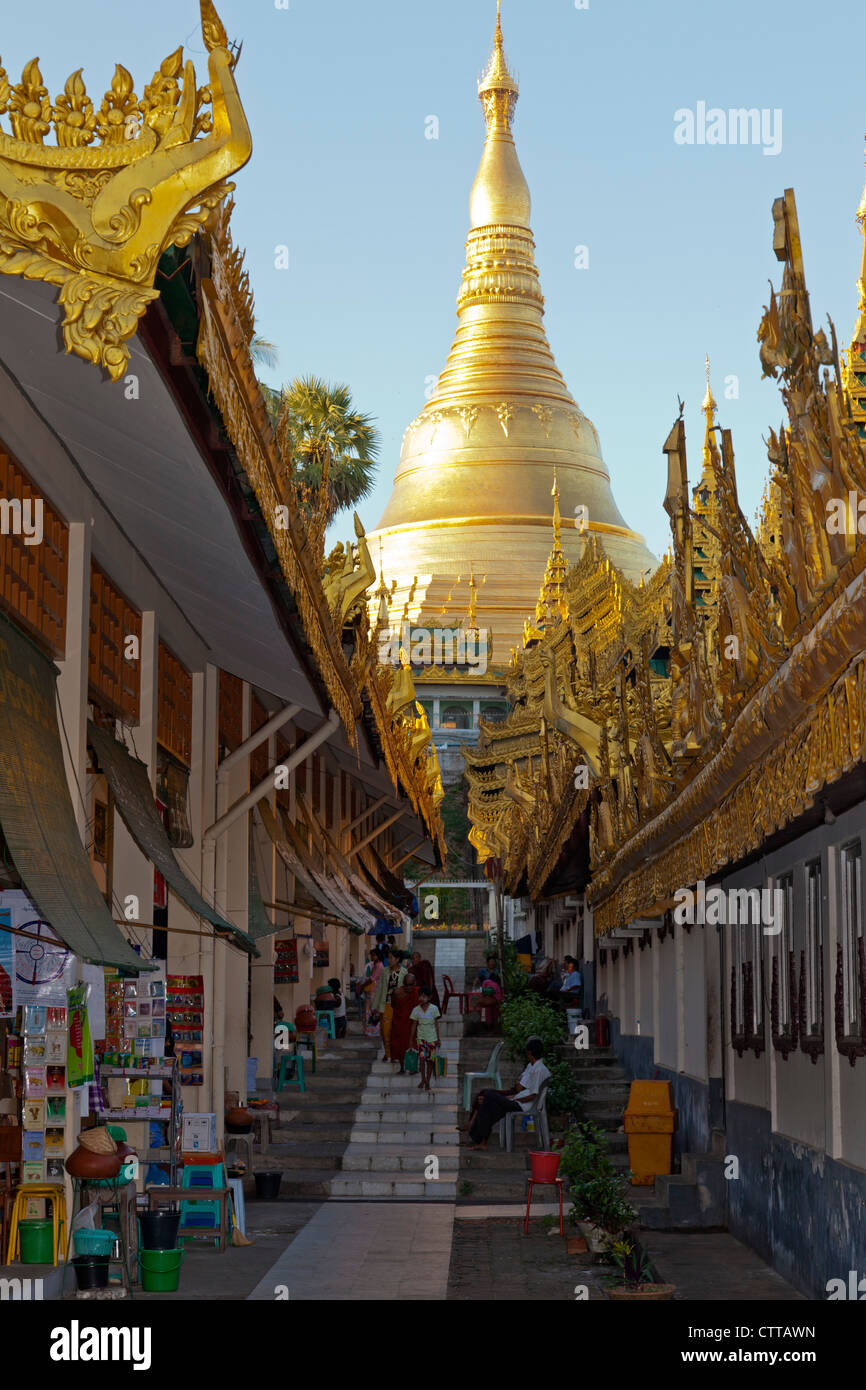 Shwedagon-Pagode Gebäude, Yangon, Myanmar Stockfoto