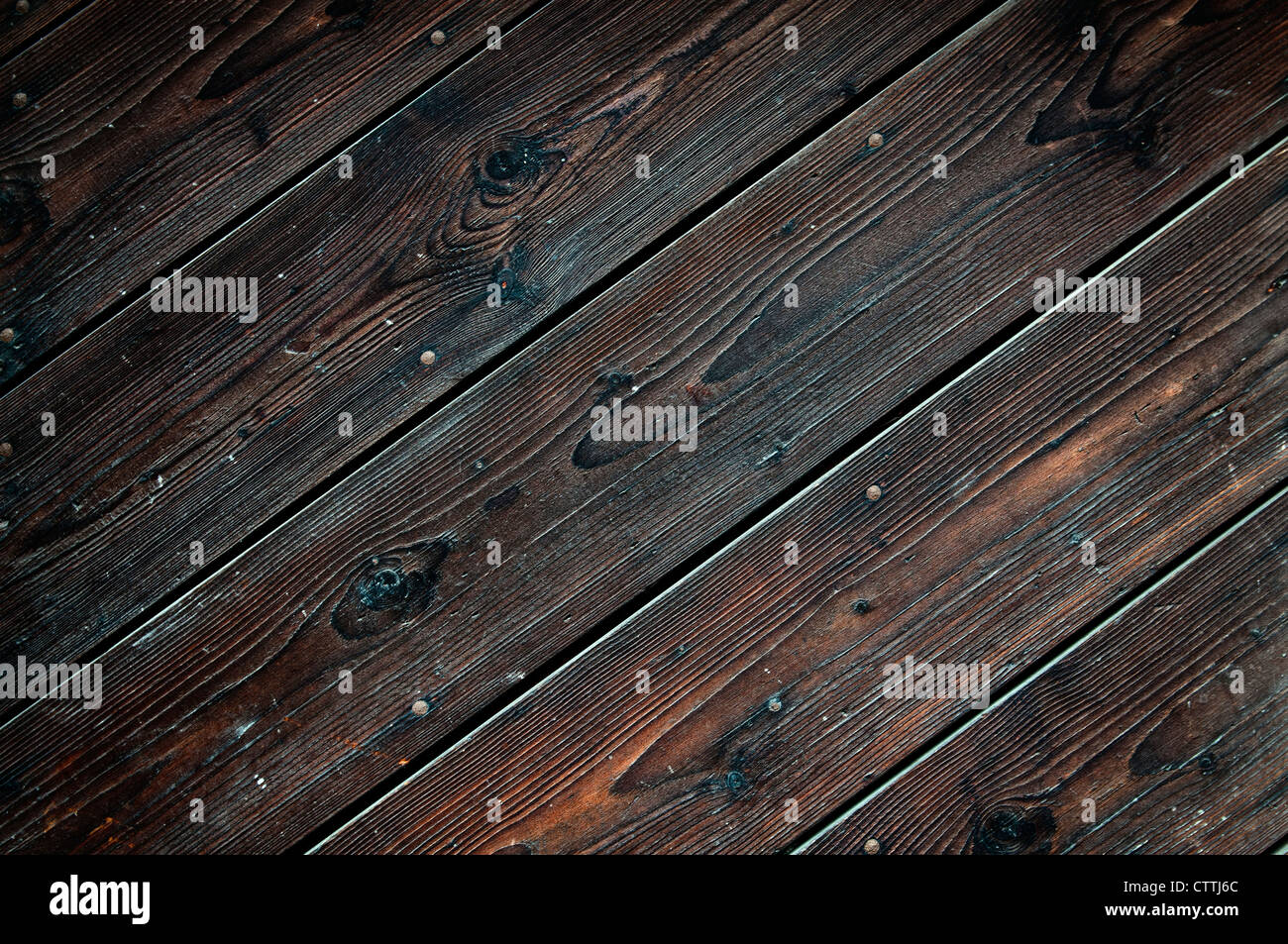 Holzstruktur - sehr alt und abgenutzt Holzbohlen. Stockfoto