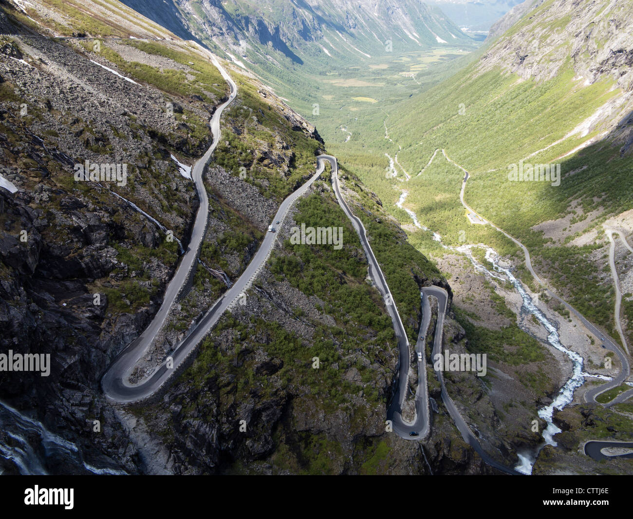 Die Trolle Straße Trollstigen Haarnadelkurven Romsdal, Norwegen Stockfoto