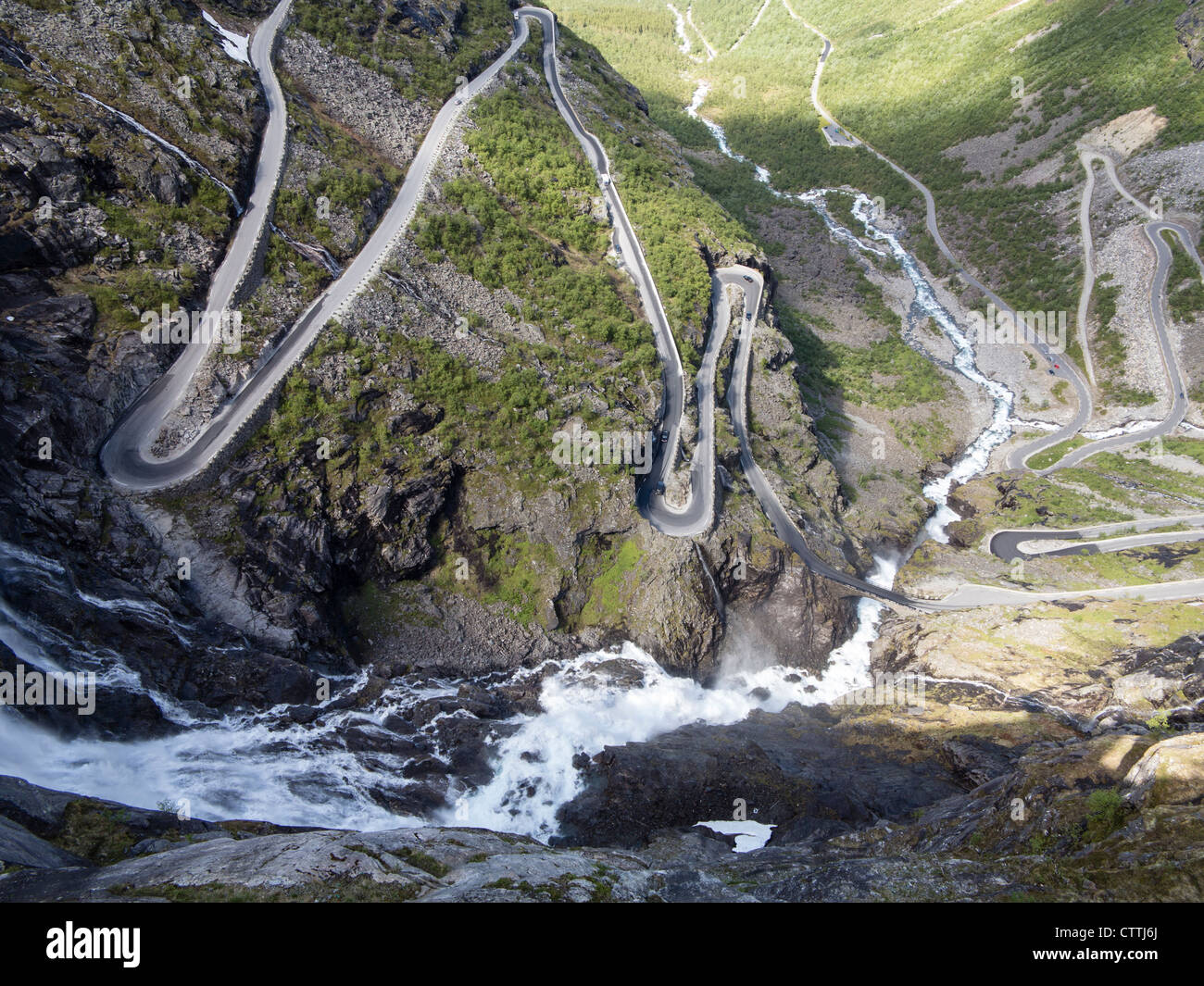 Die Trolle Straße Trollstigen Haarnadelkurven Romsdal, Norwegen Stockfoto