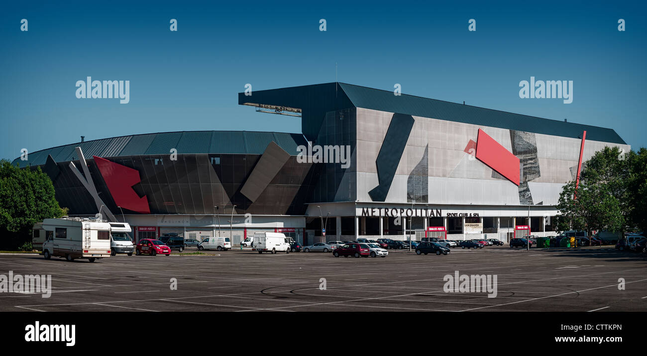 Äußere Panoramablick von kommunalen El Molinón-Enrique Castro 'Quini' Stadium, Sport Veranstaltungsort in der Stadt Gijón, Asturien, Spanien, Europa Stockfoto