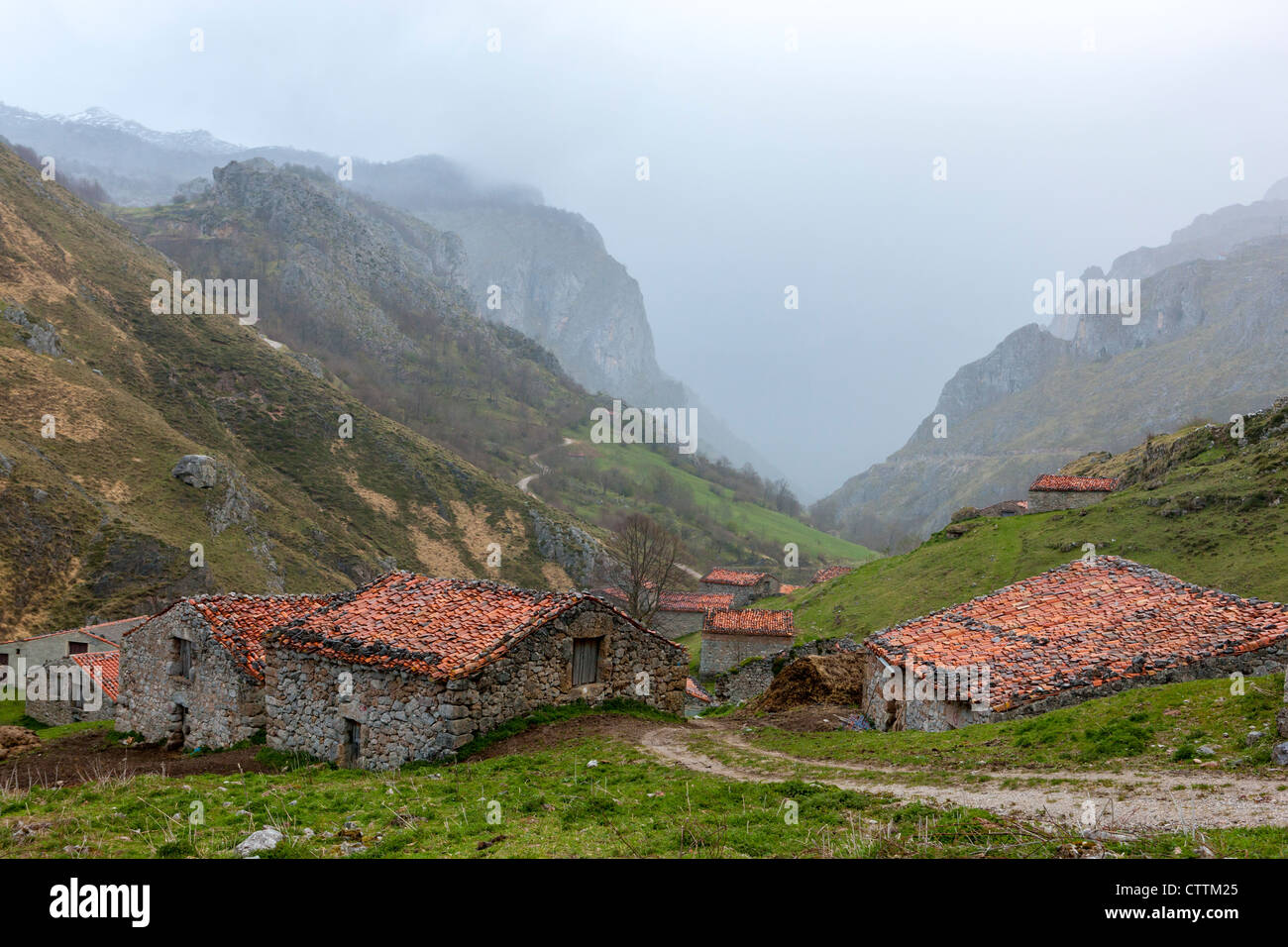 Invernales del Texu in der Nähe von Sotres, Picos de Europa Nationalpark, Asturien, Spanien Stockfoto