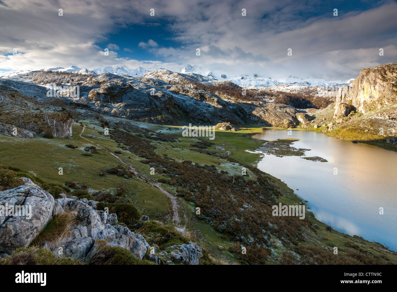 Lake Ercina, Picos de Europa National Park, Covadonga, Asturien, Spanien Stockfoto