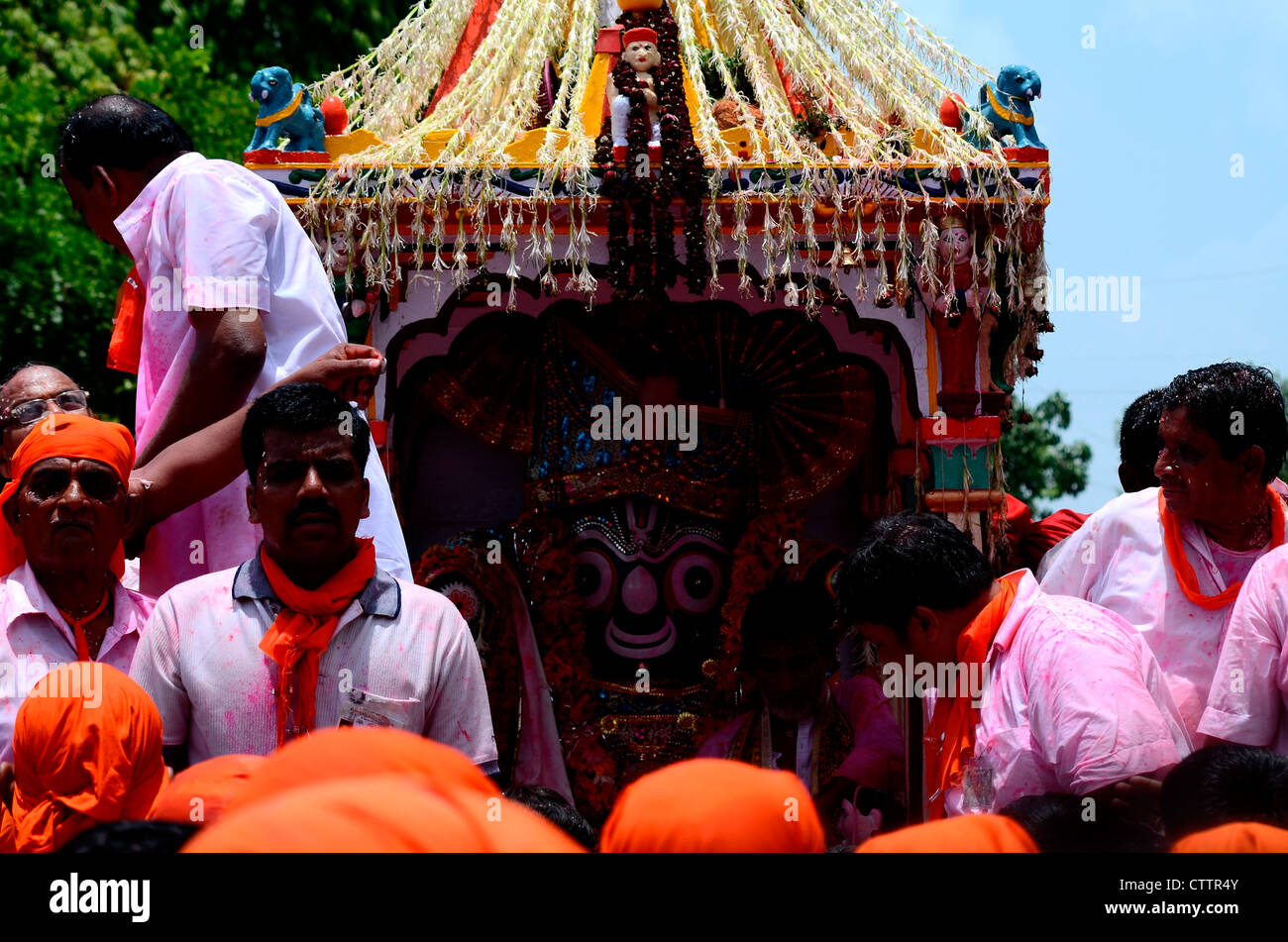 Rath Yatra Prozession in Ahmedabad, Gujarat, Indien Stockfoto Rath Yatra Prozession in Ahmedabad, Gujarat, Indien Stockfoto