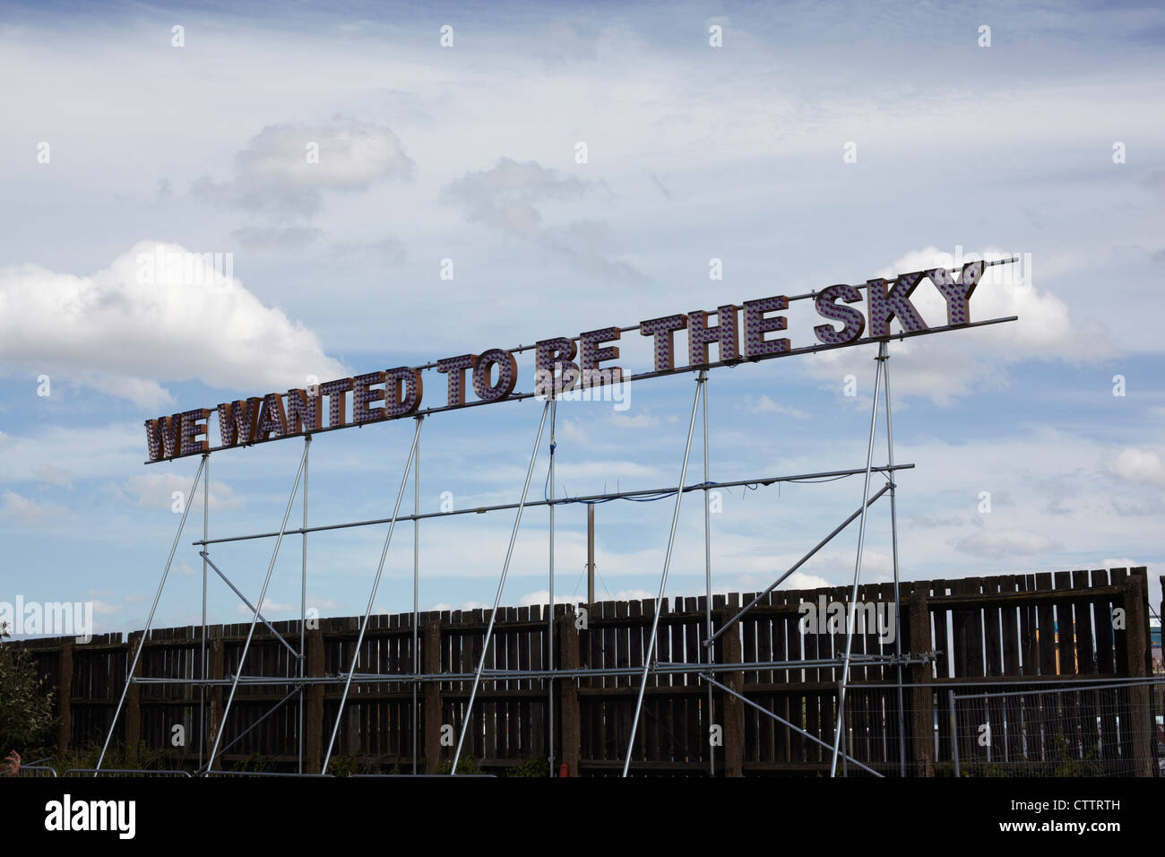 "Wir wollten der Himmel sein" Festival Zeichen Stockfoto