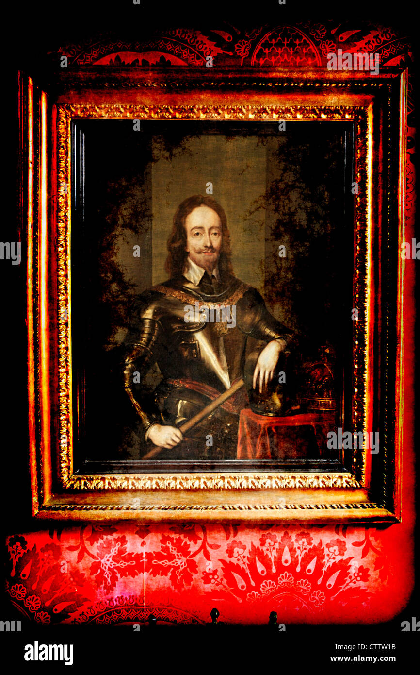 Gemälde von König Charles Haus i. von England am Athelhampton Dorset Stockfoto