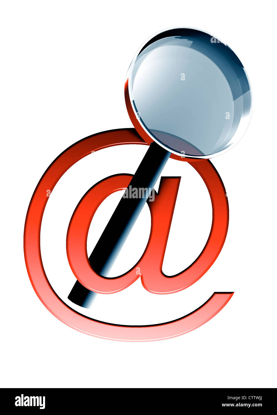 Lupe Mit zeichen Stockfoto