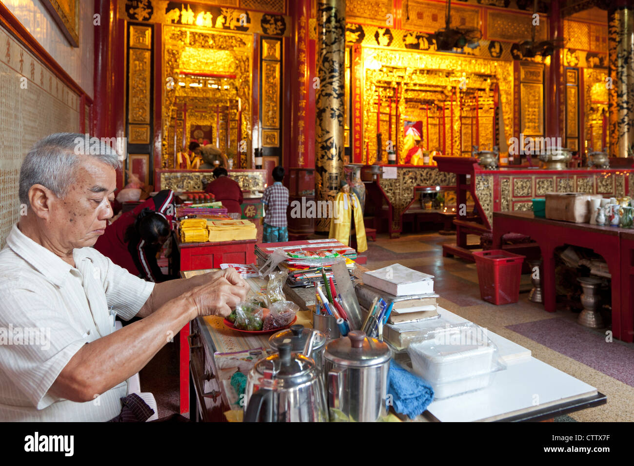 Kheng Hock Keong Tempel, Yangon, Myanmar Stockfoto