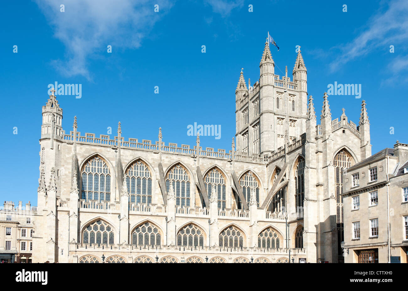 Bath Abbey in der Stadt Bath in Somerset, Großbritannien Stockfoto