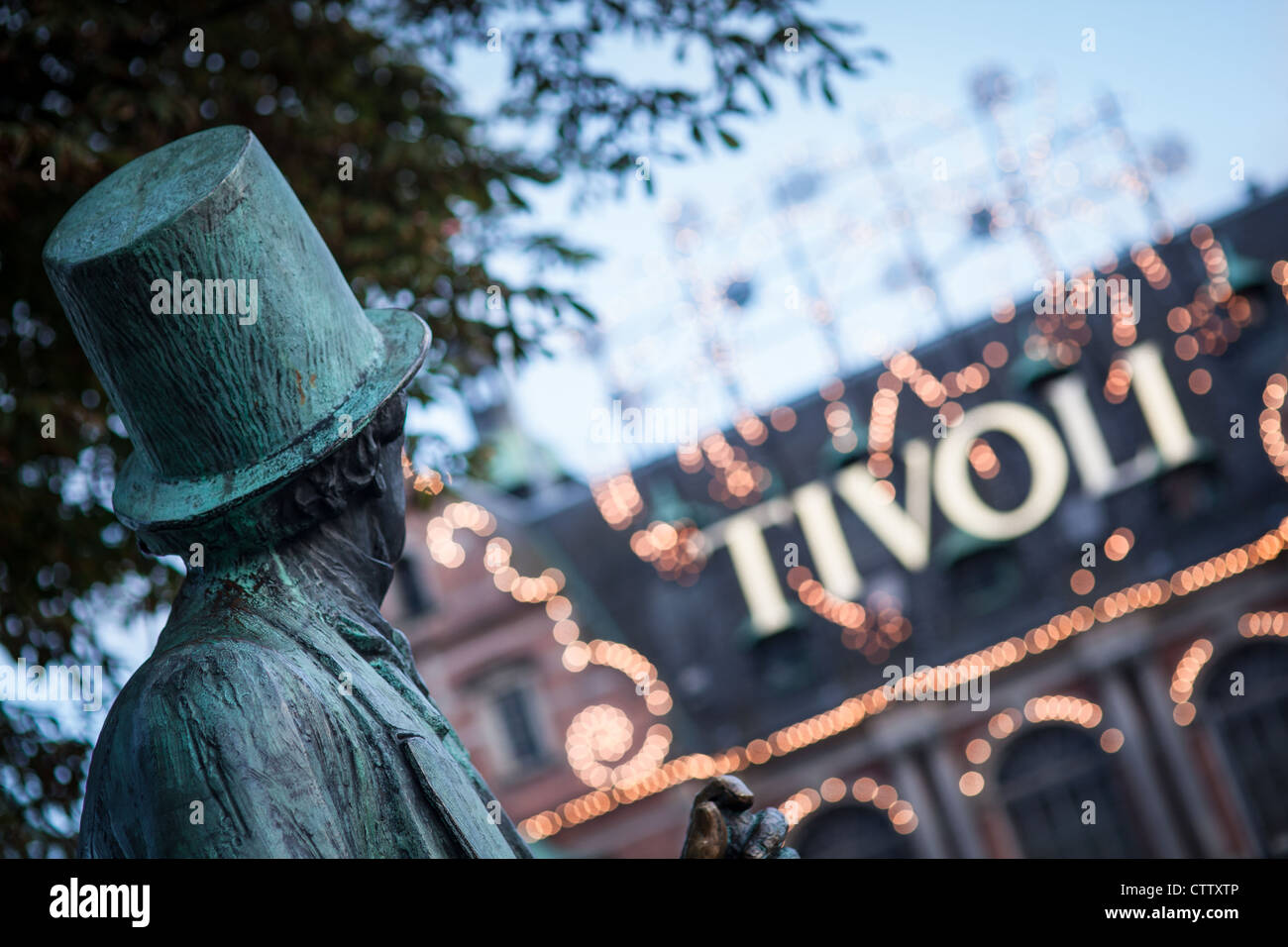 Statue des Hans Christian Anderson in Kopenhagen Stockfoto