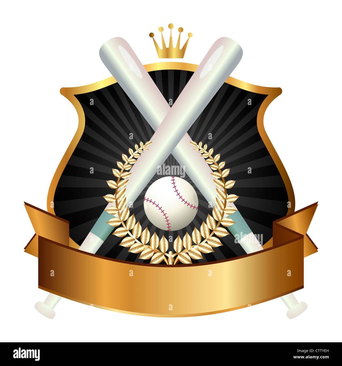 Isolierte Emblem Sport Champion Baseball Stockfoto